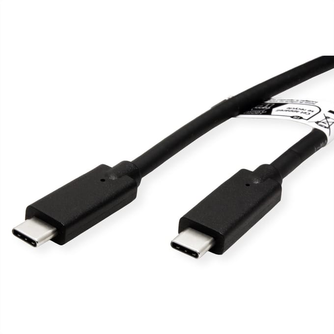 ROLINE kabel kompatibel USB 3.2 Gen2, C-C, M/M, 4K UHD-1, 10Gbit/s, Emark, 85W, zwart, 7 m