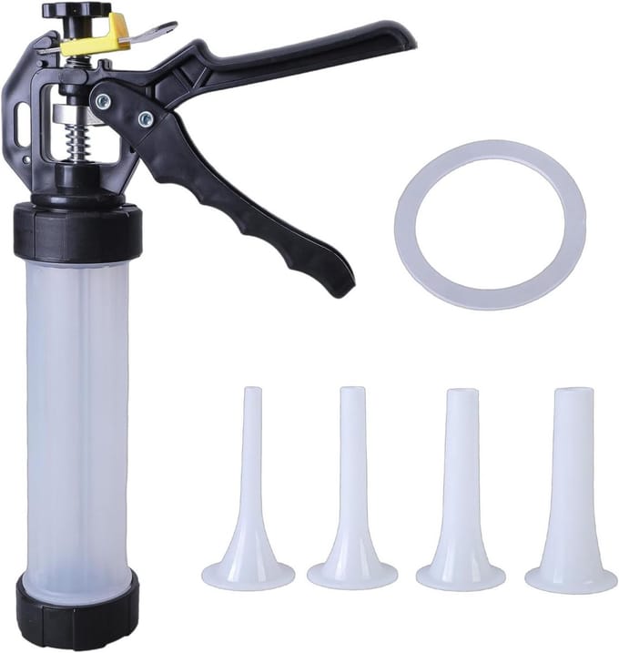 Vleesvulmachine - Worstmaker Keuken - Zelf Worst Maken - Vier Trechtermaten - 335 cm Lengte - Wit