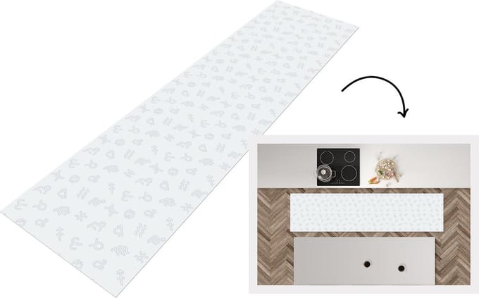 Keukenloper - Loper keuken - Sterrenbeeld - Astrologie - Design - 200x50 cm - Keukenloper vinyl