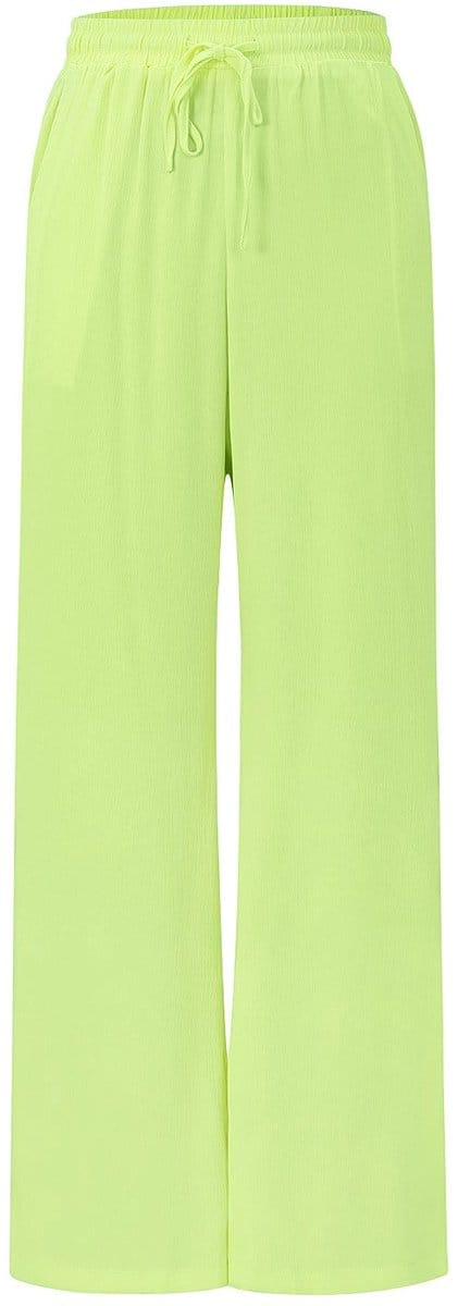 Elegante Geweven Polyester Vrouwen Rechte Broek - Groen - Maat S