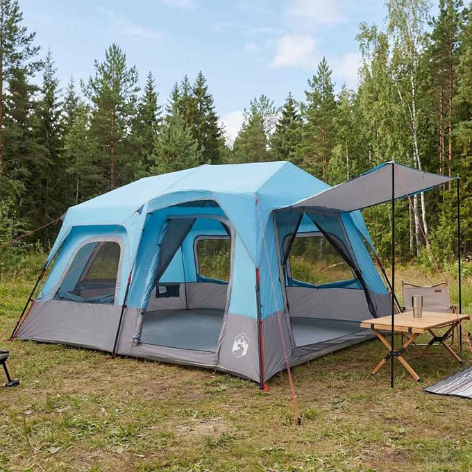 vidaXL - Directe - Tent - 8-persoons - Blauw - 185T - Polyester - met - PU - Coating