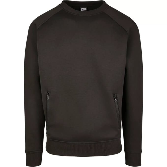 Urban Classics - Raglan Zip Pocket Crewneck sweater/trui - S - Zwart