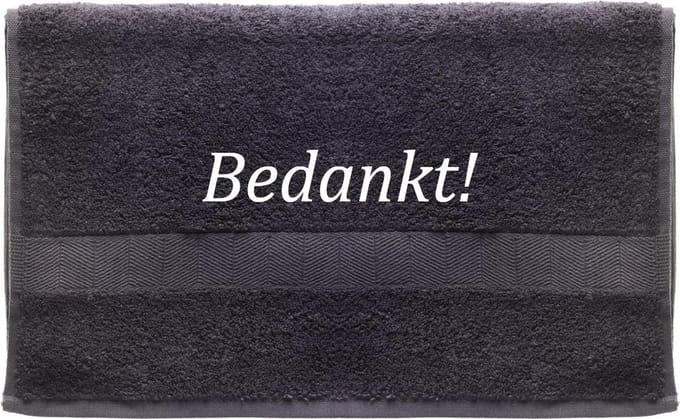 Handdoek - Bedankt - 100x50cm - Grijs