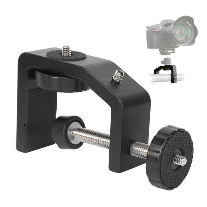 Grote Aluminiumlegering Zwarte C-Klem Mount Vaste Desktop Beugel voor Zaklamp Camera Statief black