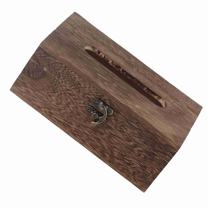 1 stuks Houten Retro Tissuebox Papieren Servethouder Case Home Auto Decor #1 22*12*10cm black