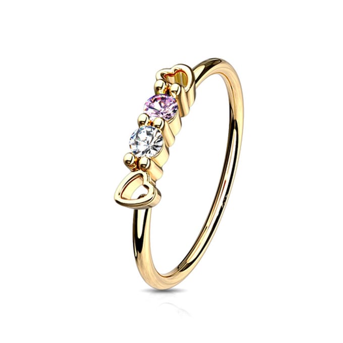 Piercing CZ hartjes top 0.8x8 - goud - LMPiercings