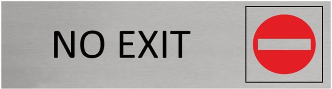 CombiCraft Aluminium deurbordje No exit 165x45mm met tape - per stuk
