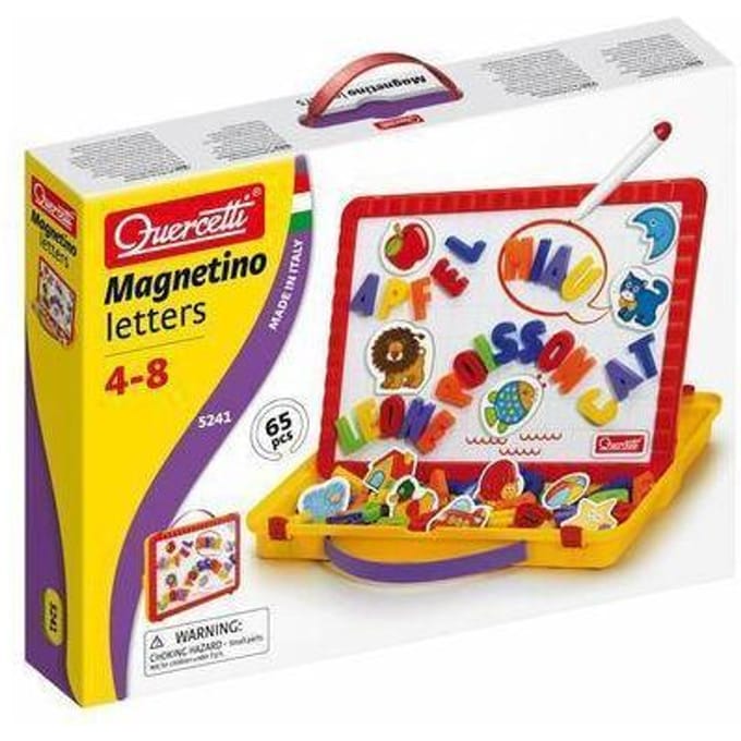 Quercetti - Magnetic Board Letters in Storage Case
