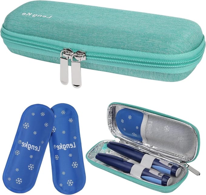 Draagbare Insulinepen Opbergdoos en Koeltas met 2 Koelpacks, Compact en Ideaal voor Reizen