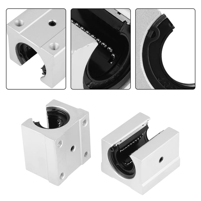 4 stuks SBR20UU open lineaire bewegingslager glijblok 3D-printer CNC-onderdelen 20*39*11mm white
