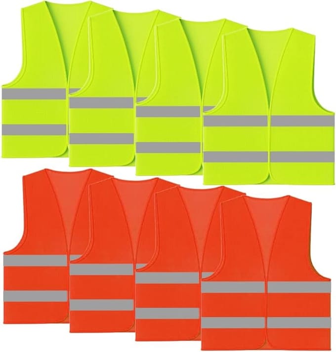 Solidchoice - Set van 8 Reflecterende Veiligheidsvesten voor Kinderen
