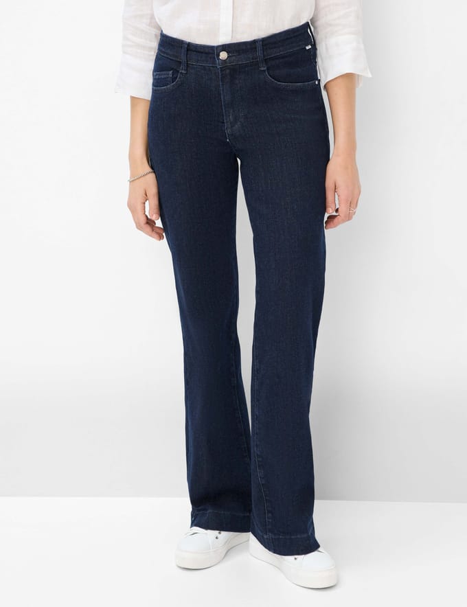 Brax Dames Jeans  Style MAINE CLEAN DARK BLUE, denim donkerblauw, maat 32K