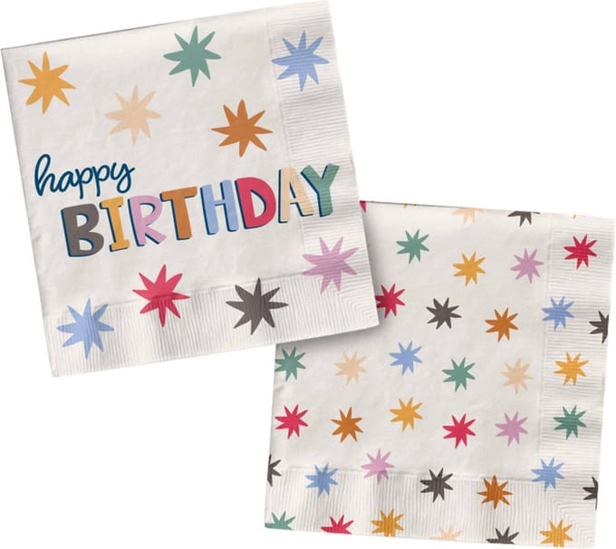Folat - Servetten - Starburst Happy Birthday (20 stuks) - 33 x 33 cm