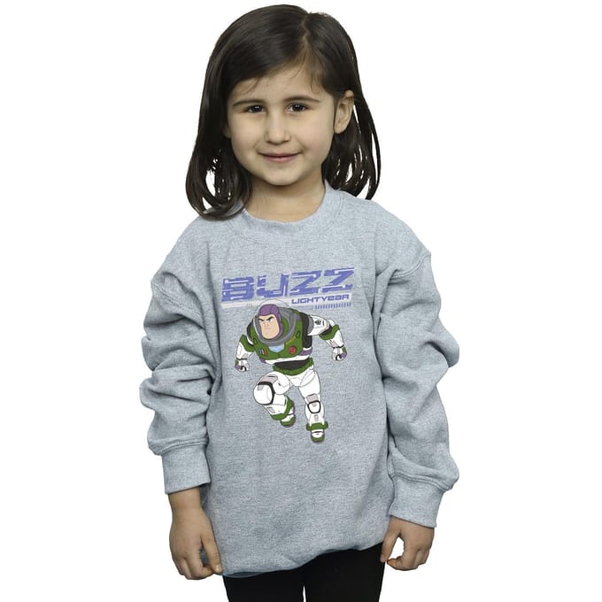 Disney Meisjes Lightyear Buzz Sprong naar Actie Sweatshirt (Sportgrijs)