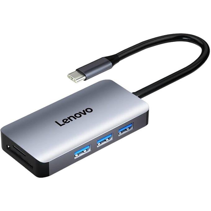 Lenovo LX0806G Type-C Hub 7-in-1 Type-C Converter Behuizing van Aluminiumlegering HD+PD Opladen grijs