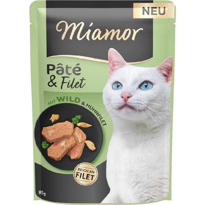 Voordeelpakket: 30x85g Miamor Pâté & Filet Wild natvoer voor katten