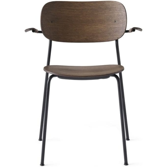 Audo - Co Chair w/ Armrest - donker eiken - zonder zitkussen - bruin