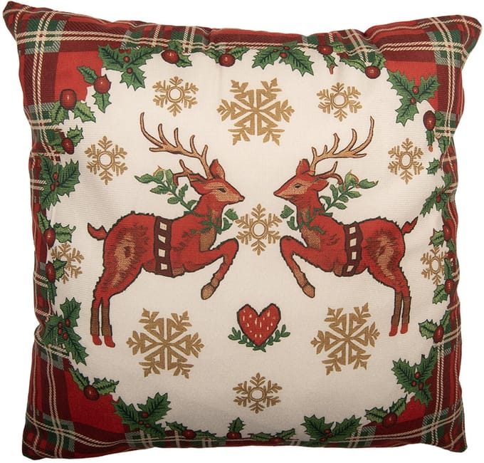 Clayre & Eef Kussenhoes 45x45 cm Beige Polyester