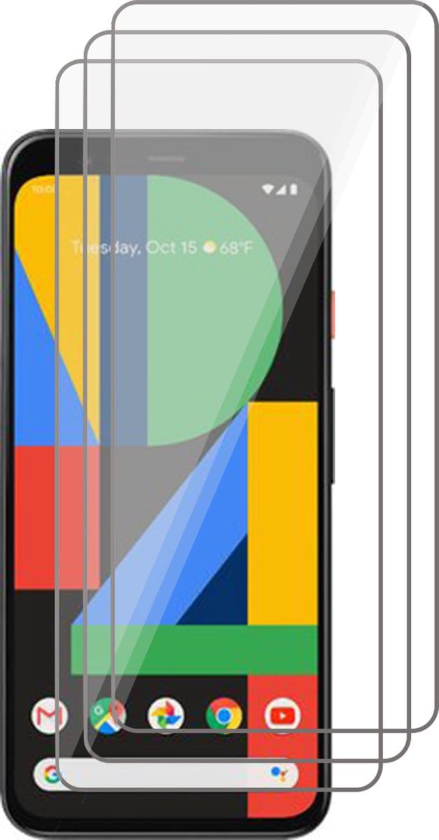 Screenprotector geschikt voor Google Pixel 4 - Screen Protector Glas - 3 stuks