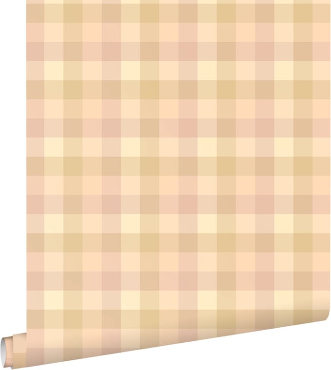 ESTAhome behang ruiten roze en beige - 50 x 900 cm - 132066