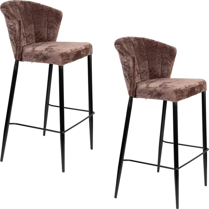 Dutchbone Georgia Barkrukken rugleuning 73 cm Paars - Set van 2