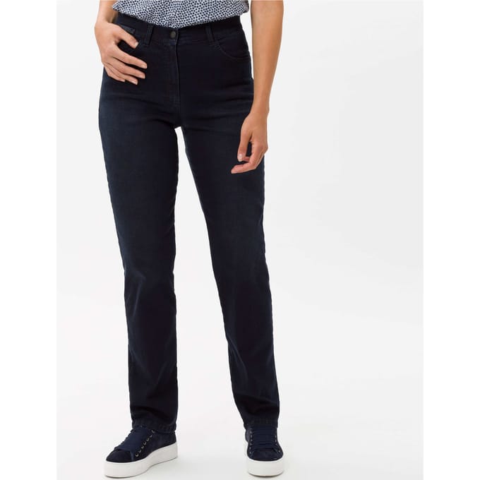 Raphaela by Brax Dames Jeans  Style CORRY SLASH DARK BLUE + EFFEKT, denim donkerblauw, maat 36