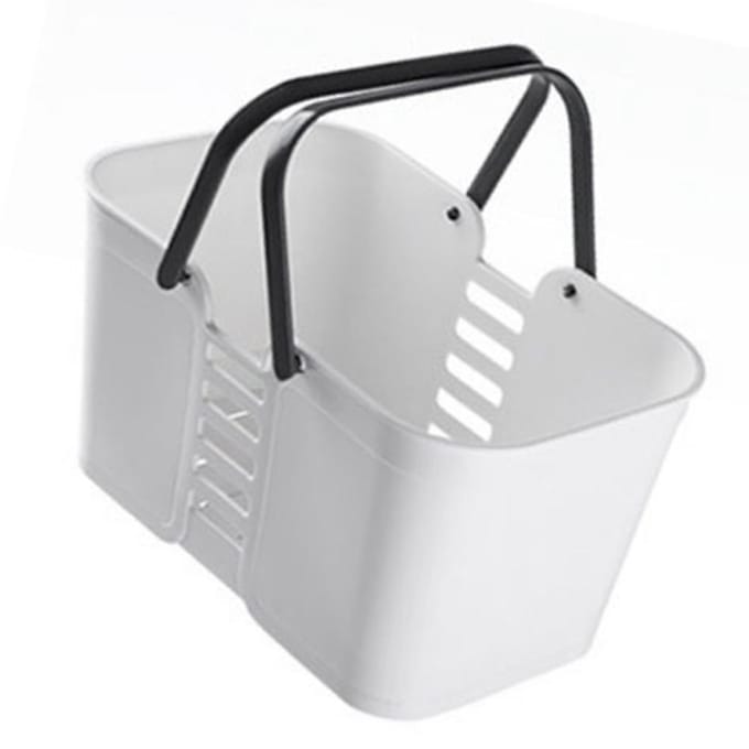 Badkamer Opbergmand Plastic Handheld Grote Capaciteit Afdruipend Verdikt Verhoogd Vierkant gray