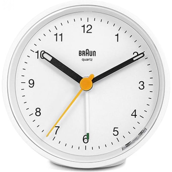 Braun BC12W - Wekker - Analoog - Stil uurwerk - Wit