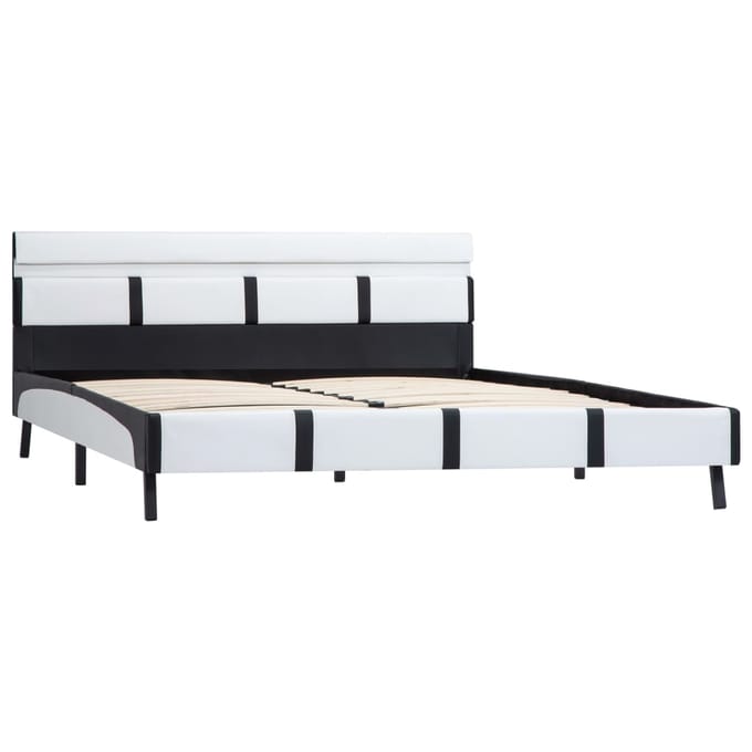 vidaXL - Bedframe - met - LED - kunstleer - wit - 160x200 - cm