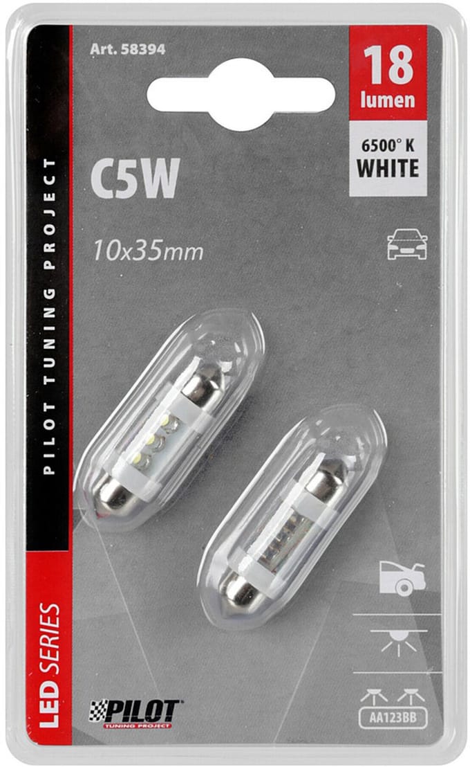 12V led series - C5W - 10x35 mm - SV8,5-8 - wit