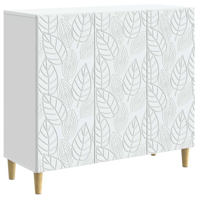 vidaXL - Dressoir - Wit - 89 - x - 34,5 - x - 80 - cm - Bewerkt - hout