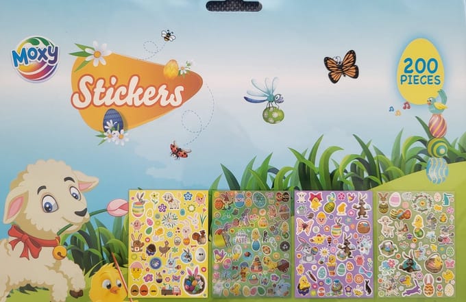 Paasstickers 200 stickers voor pasen - 4 vellen met stickers