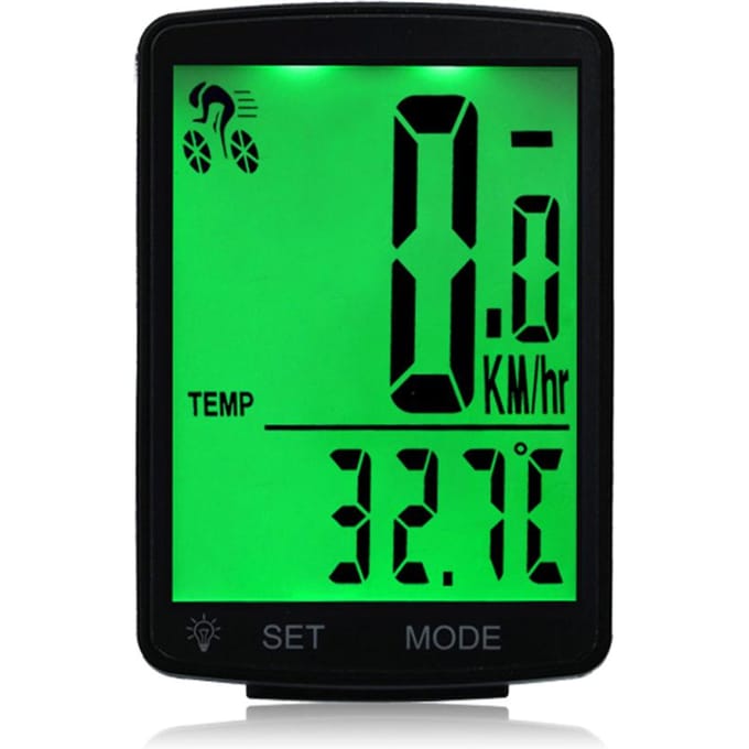 Multifunctionele LCD-scherm Fietscomputer Draadloze fiets Regenbestendige snelheidsmeter Kilometerteller Fietsen groen