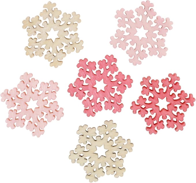 Sneeuwvlokkenmix roze, roze, naturel Ø2cm 144 st, 144 Stück