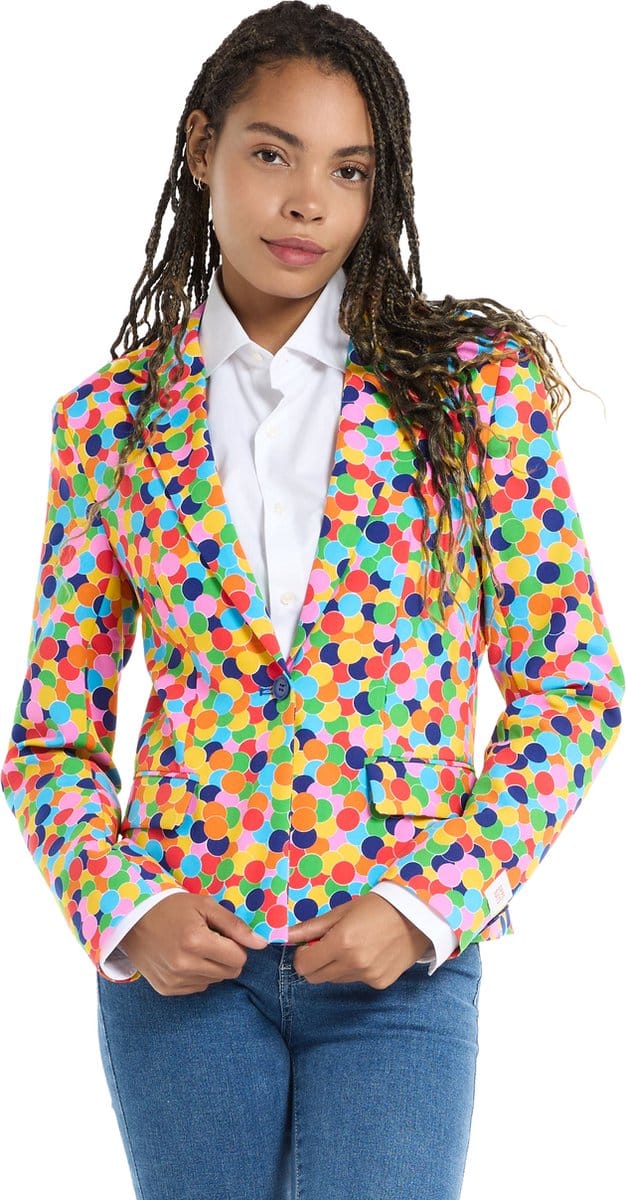 OppoSuits Confetti Blazer Blazer - Jasje voor Dames - Carnavalskleding - Gekleurd - Maat 36