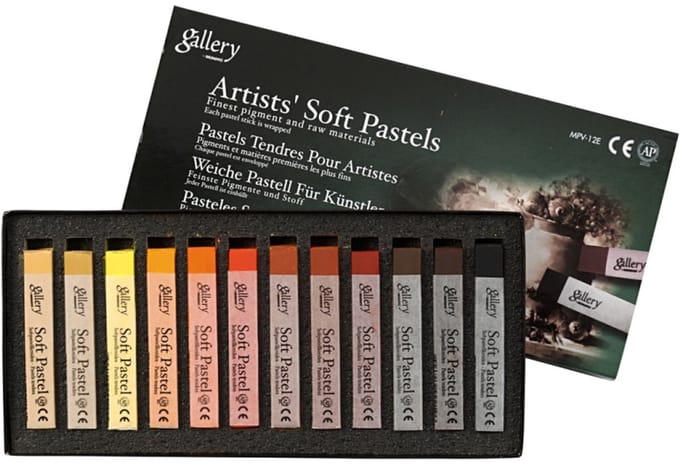 Gallery Gallery Soft Pastel Set 10 Mm X 6,5 Cm Bruin 12stuks
