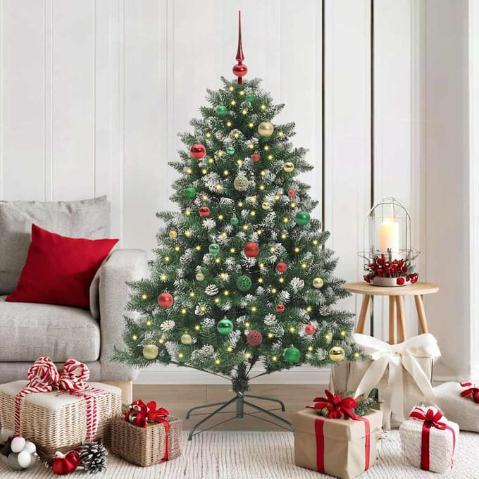 vidaXL - Kunstkerstboom - Groen - 150 - cm - PVC - en - Plastic - en - Staal