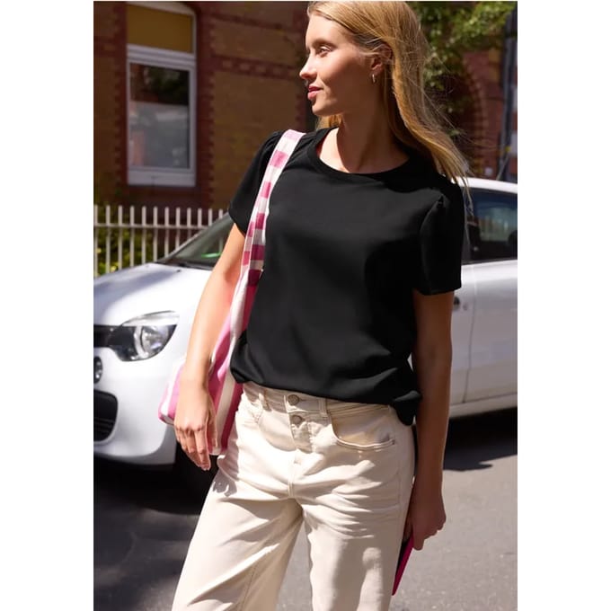 Effen Shirt met plooien
