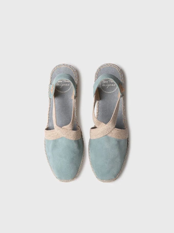 Suède espadrilles voor dames met elastiek | TONA