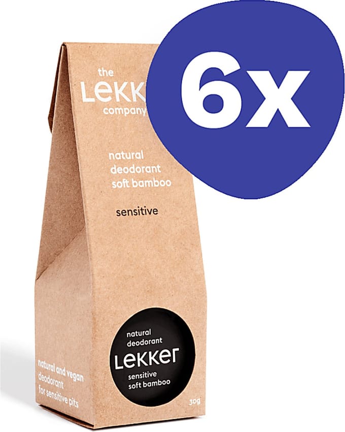 The Lekker Company Deodorant Soft Bamboo (6x 30g)