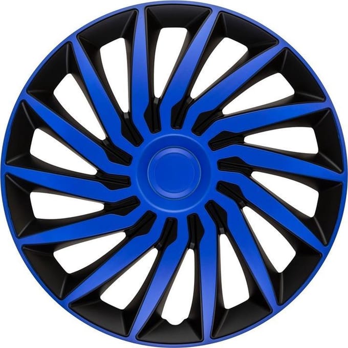 AutoStyle 4-Delige Wieldoppenset Kendo 15-inch zwart/blauw