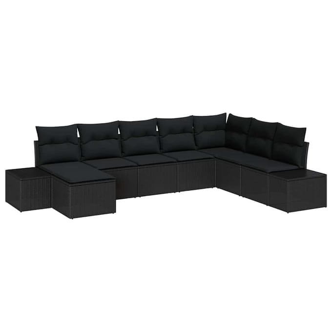 vidaXL Tuin Sofa Set 8 st Zwart poly rattan