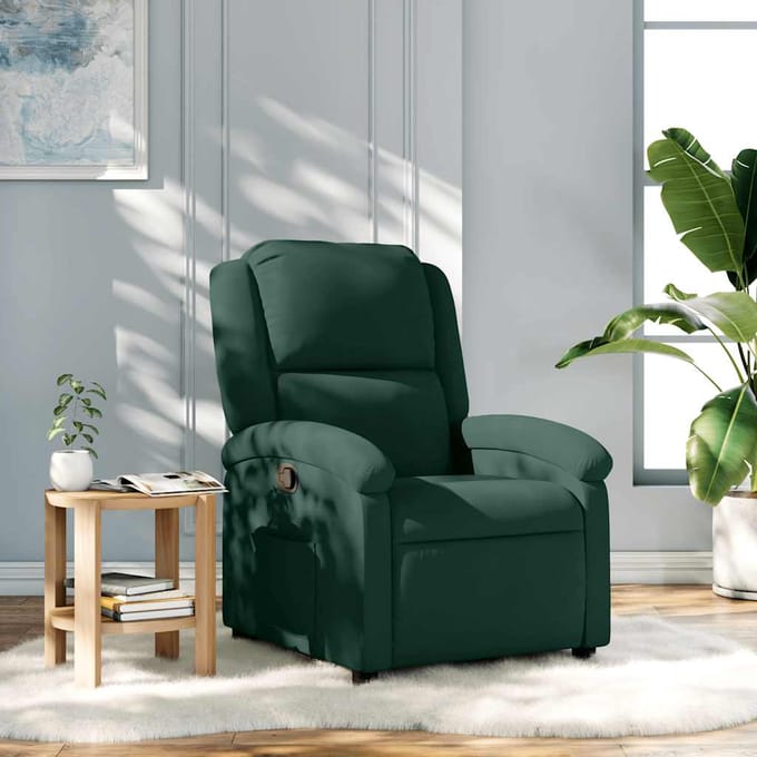 vidaXL - Fauteuil - verstelbaar - fluweel - donkergroen