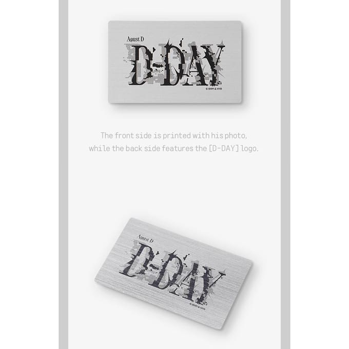 SUGA - Carte Photo Métallique (Août D JOUR J) 1ea white