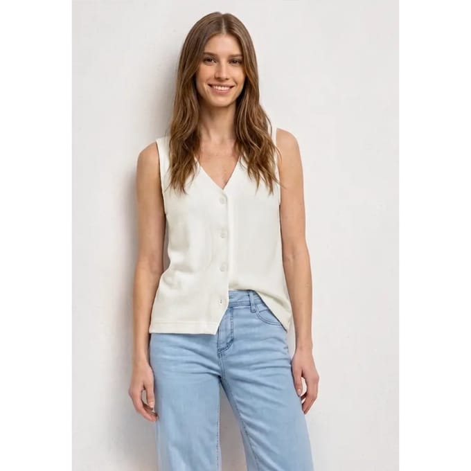 Vest in fijn gebreide look met V-hals