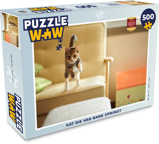 Puzzel Kat - Spring - Stoel - Legpuzzel - Puzzel 500 stukjes
