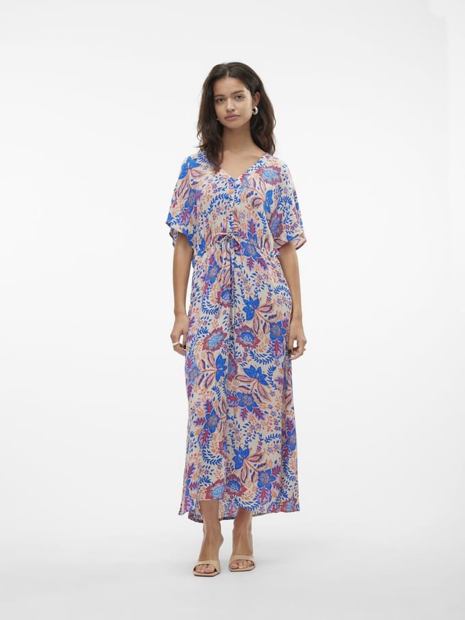 VERO MODA - VMMENNY SS 7/8 KAFTAN WVN GA - Dames - Maxi jurken