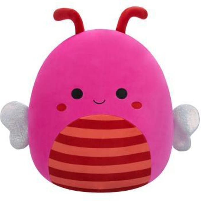 Squishmallows - Medium Plush (Mara - Hot Pink Bee W/Orange and Burgundy Striped Belly) - 30cm Plush