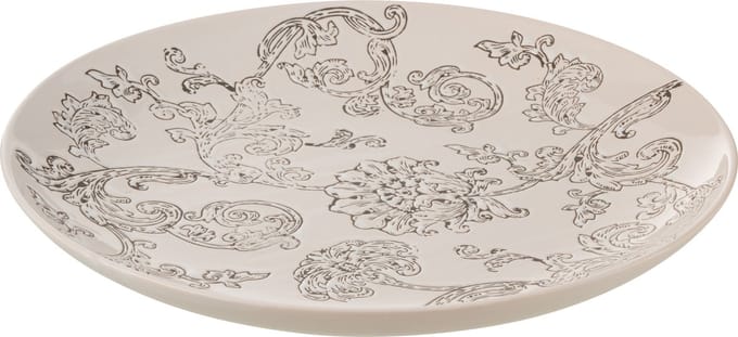 J-Line decoratie Bord Decoratief Zen - porselein - wit/zwart