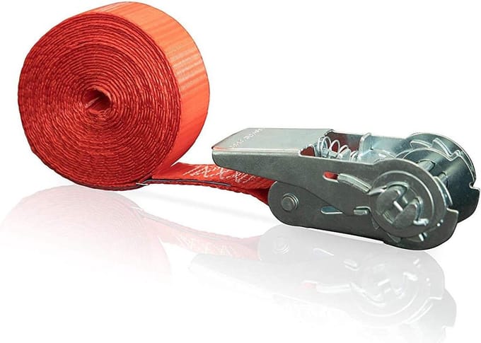 Spanband met ratel 1-delig - 700 daN - 4 meter lengte - rood Spanbanden met ratel